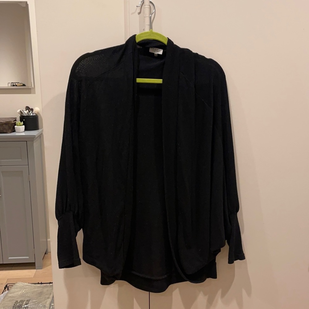 TOBI Batwing Cotton Cardigan - Black - Size L